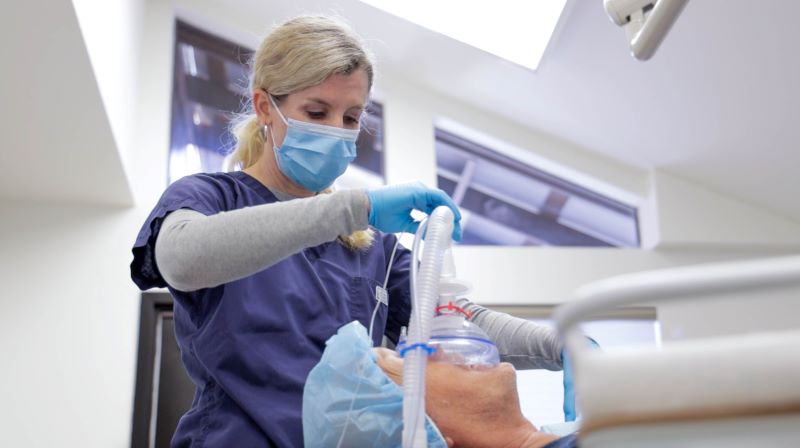 Protected Airway as CRNA Sedates Patient