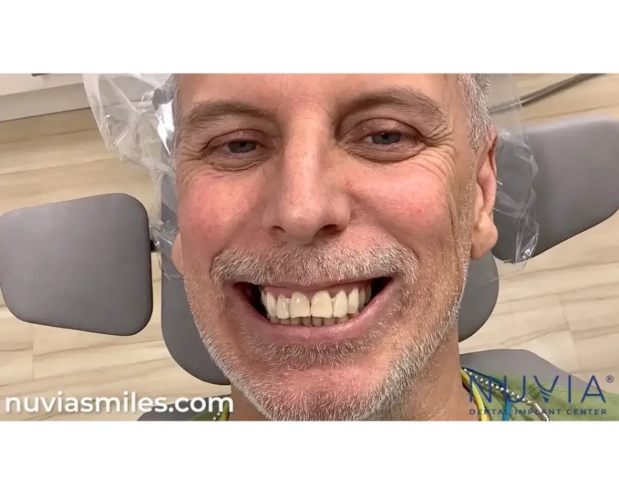 Adam smiling in the dentist chair