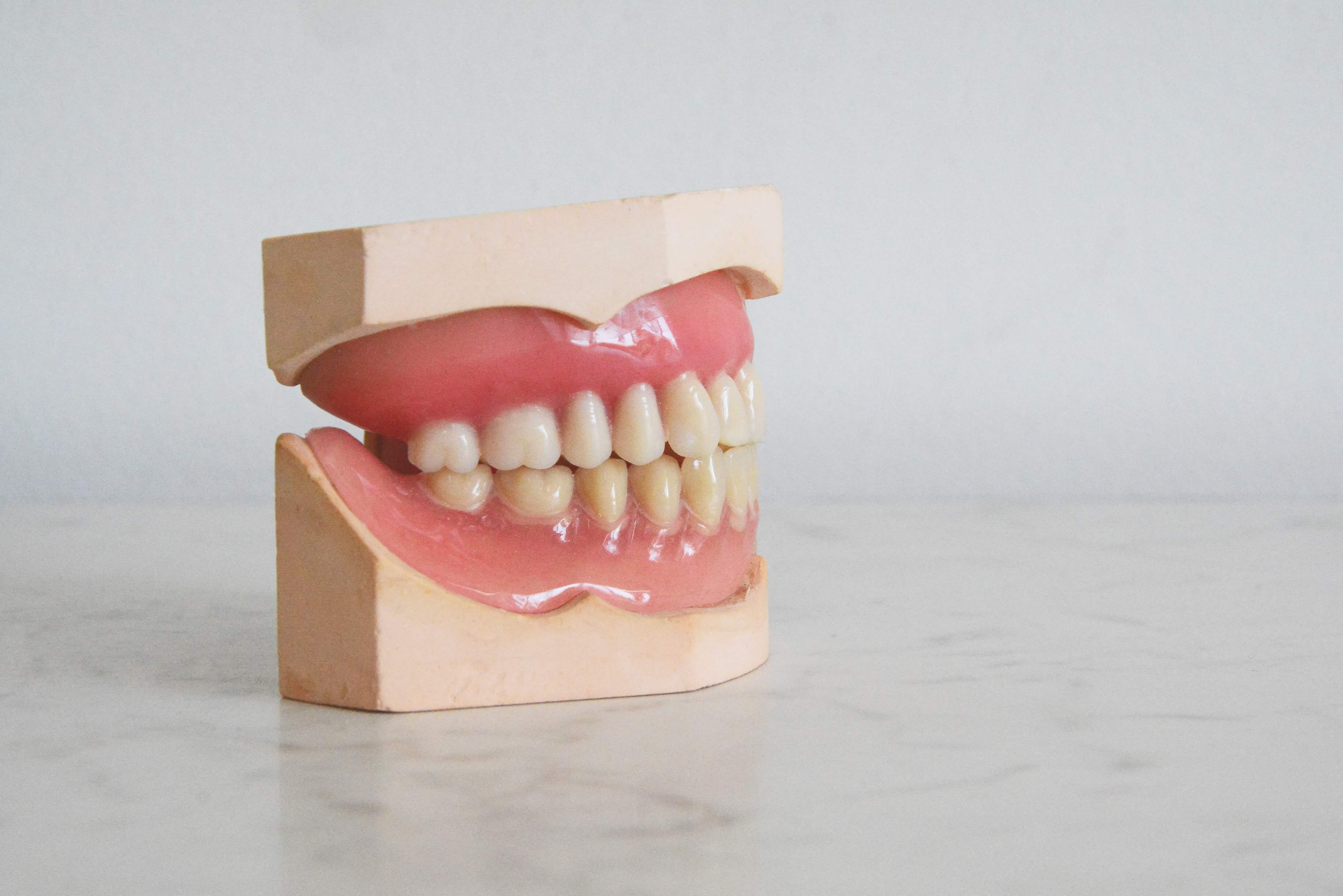 Dentures in a block