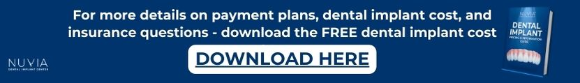 Graphic for dental implant cost guide with permanent dentures download