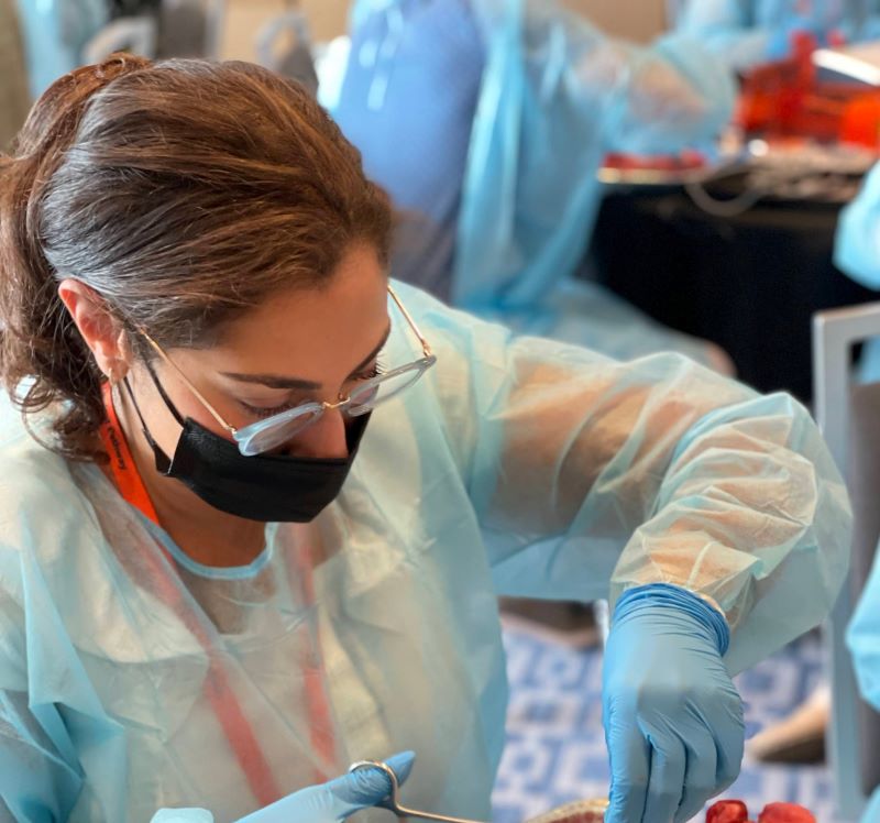 Restorative Dentist doing dental procedure
