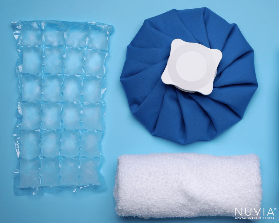 Postcare supplies against blue background