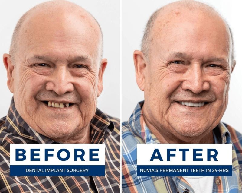 dental implant patient happy after new smile
