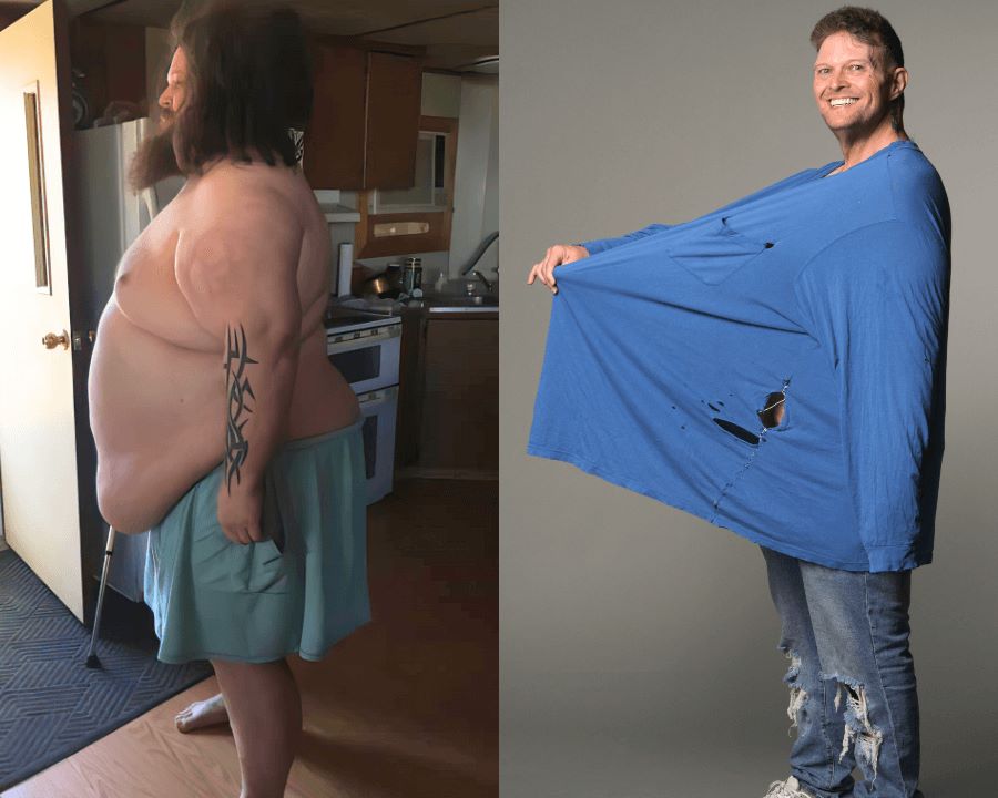 Ken before and after his transformation