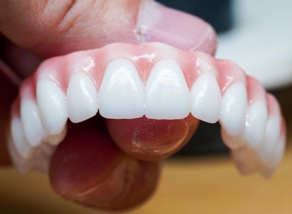Close up of zirconia teeth